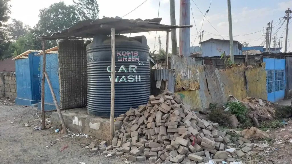 The CBOs carwash which is one of their Income Generating Activities (IGAs) they also engage in pig and poultry farming 